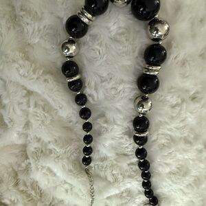Elegant Black and Silver Beaded Necklace